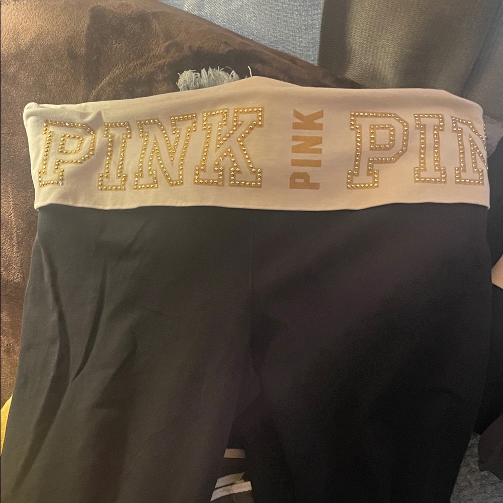 Black and Cream PINK Leggings